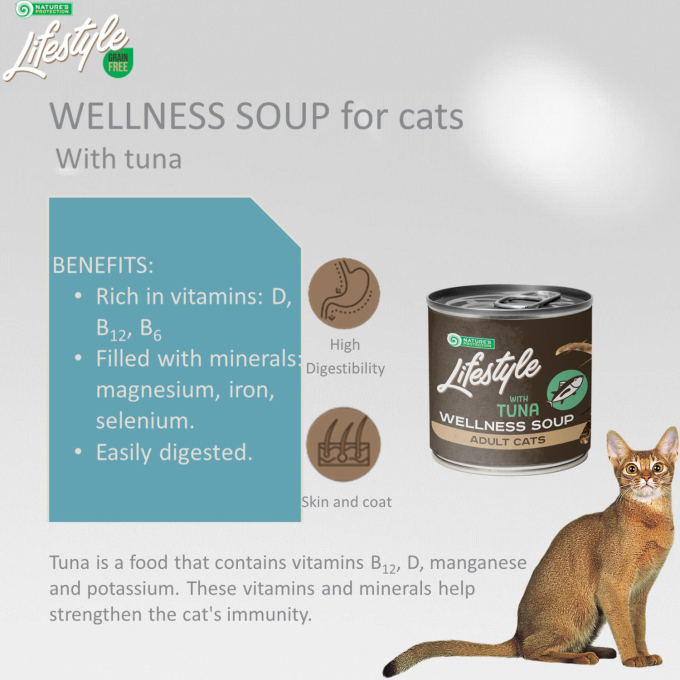 complementary feed - soup for adult cats with sensitive digestion, with tuna - 4
