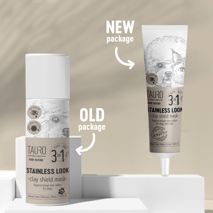 Pure Nature Stainless look 3in1, natural clay mask to prevent tear stains on the coat for dogs - 1