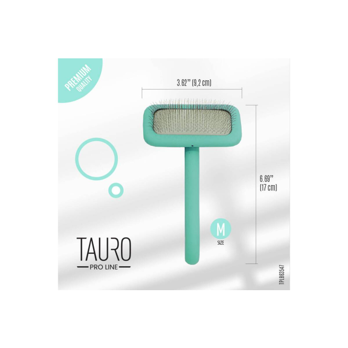 Bürste aus Holz, rechteckige Form, Zähne 11 mm, mint - 2