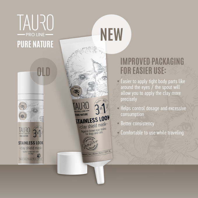 Pure Nature Stainless look 3in1, natural clay mask to prevent tear stains on the coat for dogs - 4