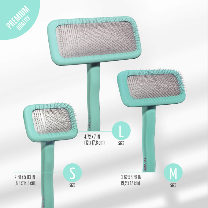 Spazzola in legno, forma rettangolare, denti 11 mm, menta - 1
