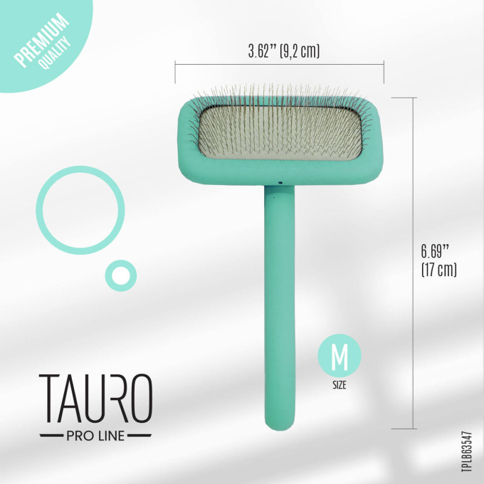 Spazzola in legno, forma rettangolare, denti 11 mm, menta - 3