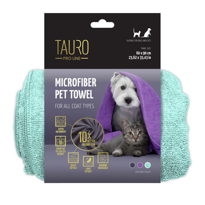 microfiber towel for pets, mint color - 0