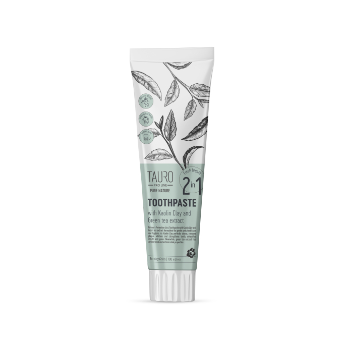 Pure Nature toothpaste with white clay (kaolin), zeolite and  green tea extract for dogs and cats - 0