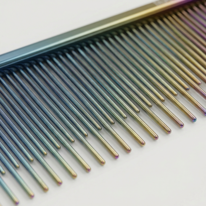 peine de doble densidad para el peinado del pelo, acero inoxidable - 3