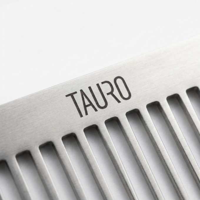 Línea de cepillado profesional, peine de doble densidad para el cepillado y peinado del pelo, acero inoxidable, plata brillante (longitud de la púa 40 mm) - 2