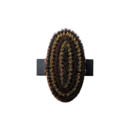 Massage brush, pear wood, brass metal and horse hair bristles, light brown