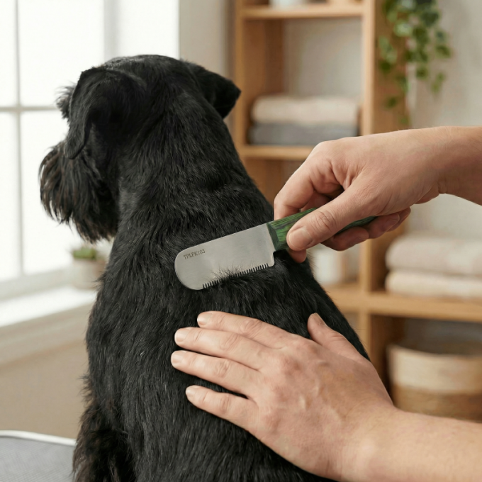 stripping knife with coarse teeth and wooden handle - 5