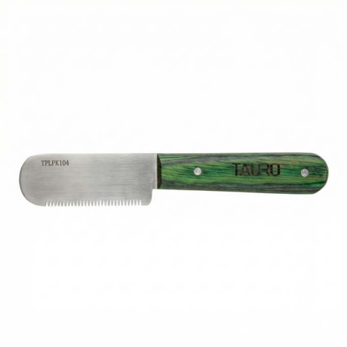 нож для зачистки с крупными зубьями и деревянной ручкой - 0