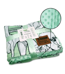 blanket, with white puppies