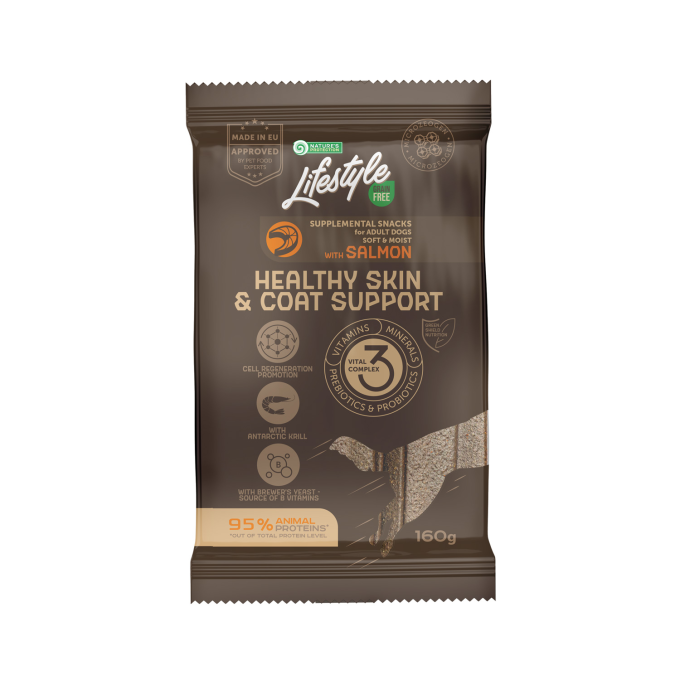 aliment complémentaire sans céréales - snacks pour chiens adultes avec saumon - 0