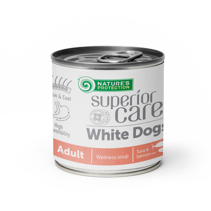 White Dogs Ergänzungsfuttermittel - Suppe für ausgewachsene Hunde aller Rassen mit Lachs und Thunfisch - 0