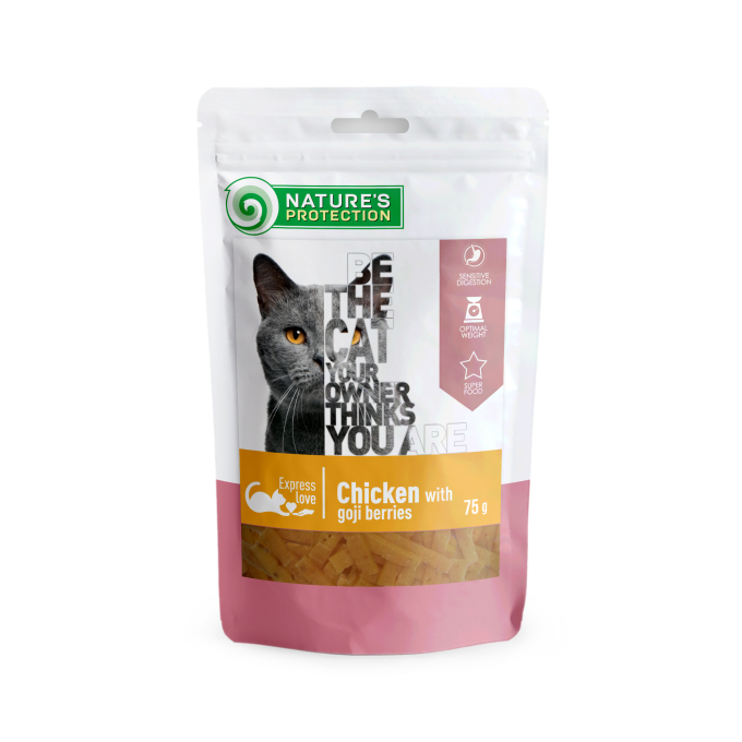 snack pour chats avec du poulet et des baies de goji - 0