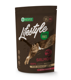 alimento seco sin cereales para gatos senior con salmón