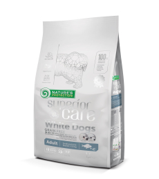 getreidefreies Trockenfutter für ausgewachsene Hunde kleiner und kleinster Rassen mit weißem Fisch