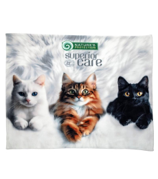 soft blanket, with kittens applique, white
