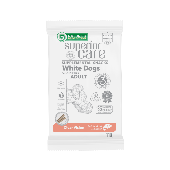 snacks with salmon for adult dogs with white and light coat - 0