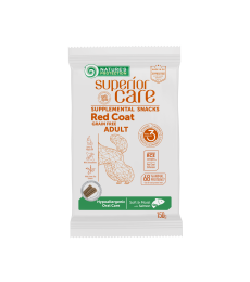 aliment complémentaire sans céréales - snacks pour chiens adultes de toutes races au pelage roux avec saumon