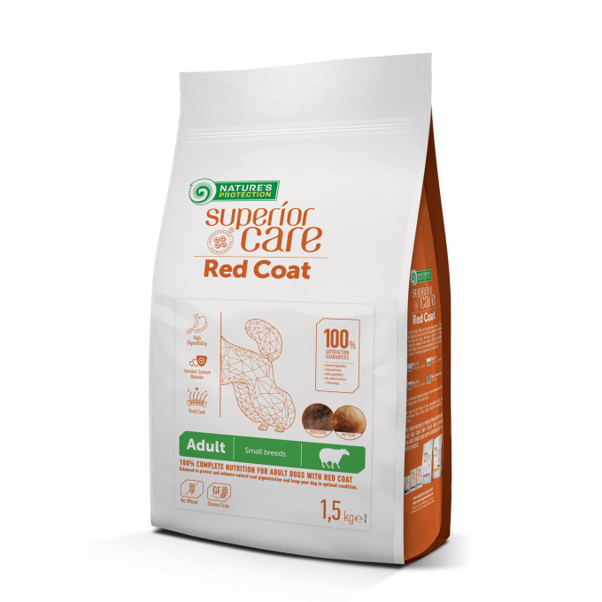dry grain free food for adult dogs of small breeds with red coat, with lamb  - 0