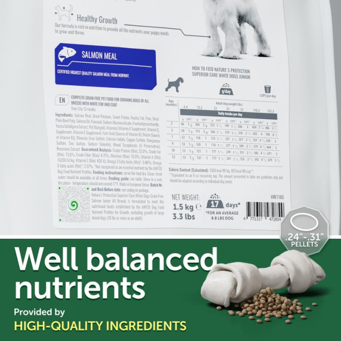 dry grain free food for junior dogs of all breeds with white coat, with salmon - 5