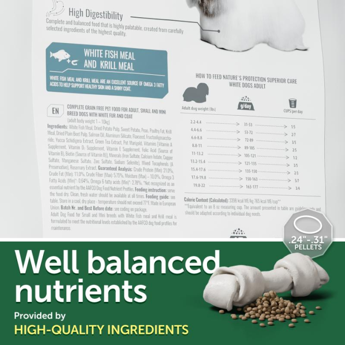 dry grain free food for adult, small and mini breed dogs with white fish - 5