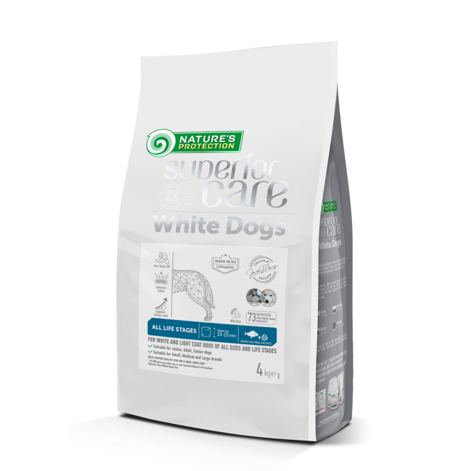pienso seco con pescado blanco para perros de todos los tamaños y etapas de la vida con pelaje blanco - 0