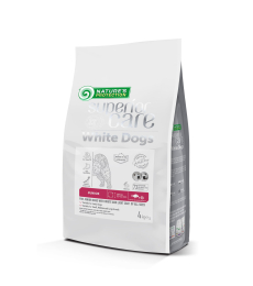 nourriture sèche pour animaux de compagnie avec poisson blanc pour les chiens en croissance de toutes tailles avec pelage blanc