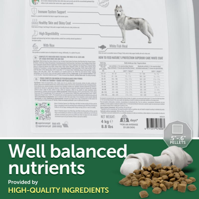 dry pet food with white fish for dogs of all sizes and life stages with white coat - 5
