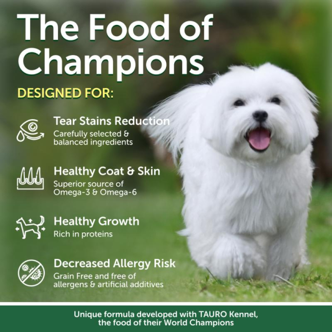 dry grain free pet food with white fish for dogs of all sizes and life stages with white coat - 6