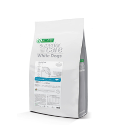 pienso seco sin cereales con pescado blanco para perros de todos los tamaños y etapas de la vida con pelaje blanco