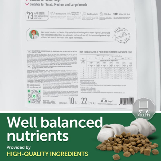 dry pet food with white fish for growing dogs of all sizes with white coat - 5