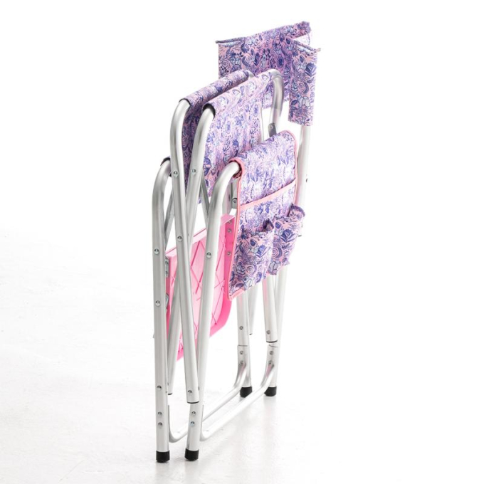 folding chair with folding table and aluminum legs, unique design, pink - 3