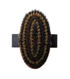 Brosse de massage, poirier, métal laiton et poils de crin de cheval, marron clair