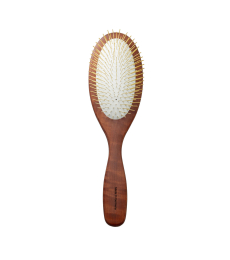 Cepillo, madera de peral, marrón, forma ovalada, grande 23x6,3 cm
