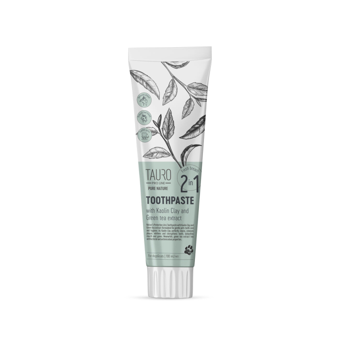 Dentifrice Pure Nature à l'argile blanche (kaolin), à la zéolithe et à l'extrait de thé vert pour chiens et chats - 0