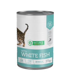 blikvoer voor volwassen katten met witte vis