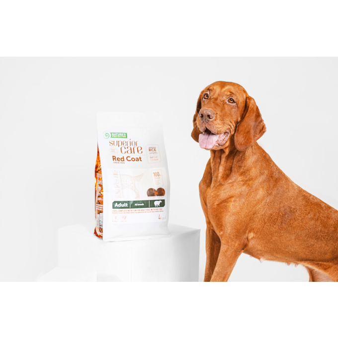 dry grain free food for adult dogs of all breeds with red coat, with lamb  - 3