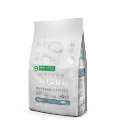 alimento seco con pescado blanco para perros adultos de razas grandes con pelaje blanco