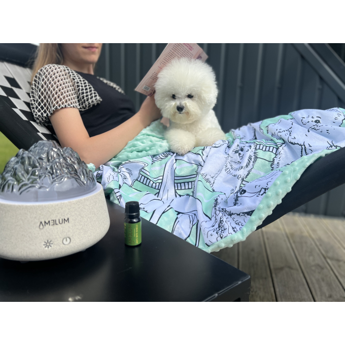 blanket, with white puppies - 4