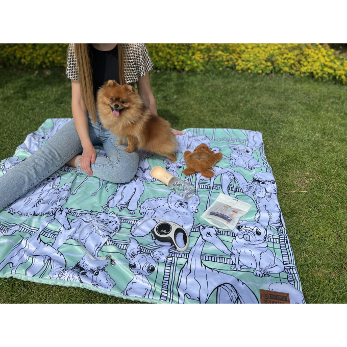 blanket, with white puppies - 5