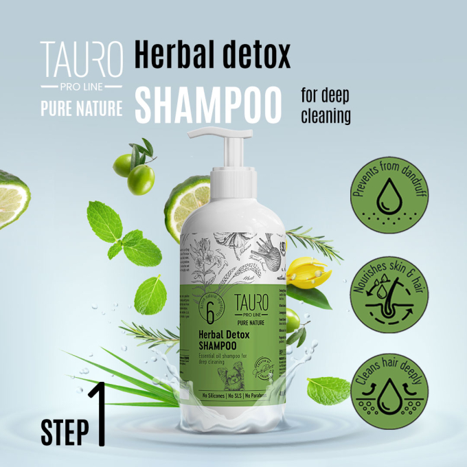 Pure Nature Herbal Detox, deep cleaning shampoo for dogs and cats coat - 3