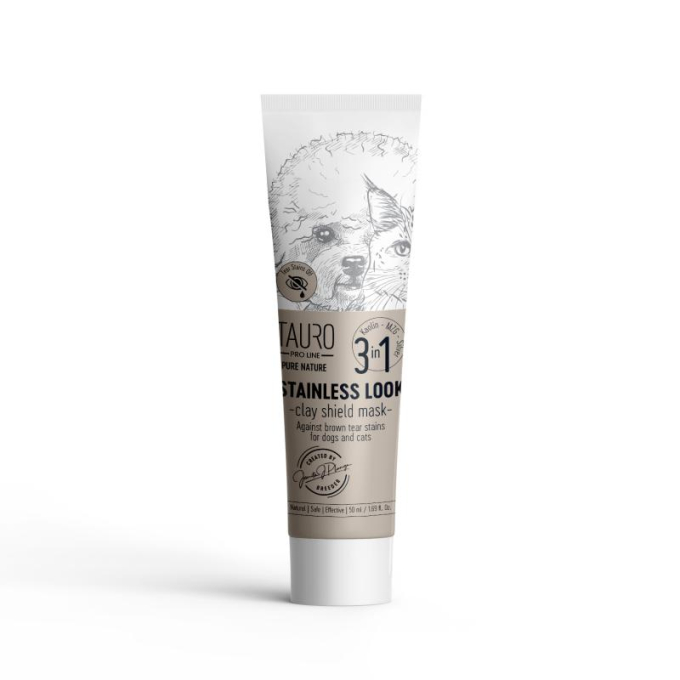 Pure Nature Stainless Look 3in1, natürliche Tonmaske zur Vorbeugung von Tränenflecken auf dem Fell für Hunde - 1