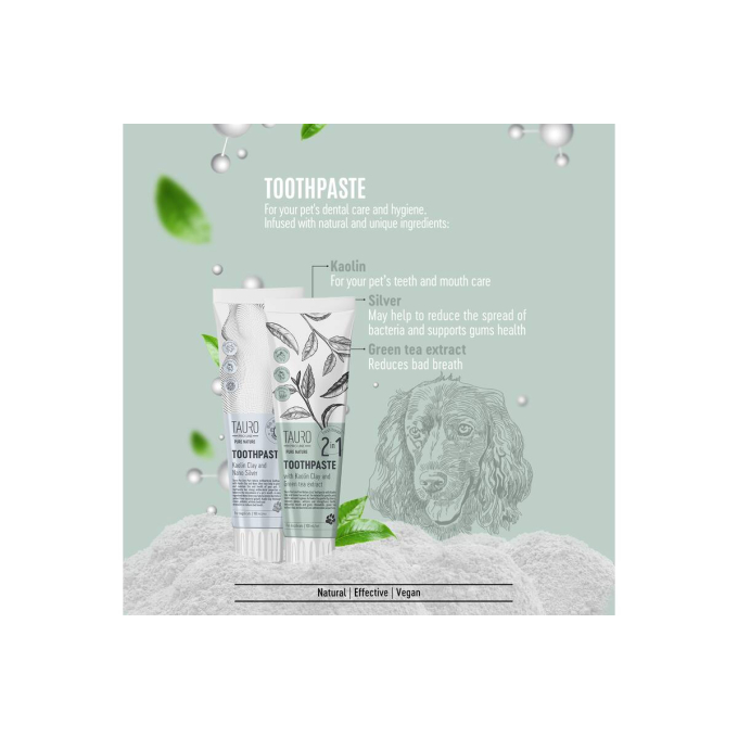 Pure Nature toothpaste with white clay (kaolin), zeolite and  green tea extract for dogs and cats - 2