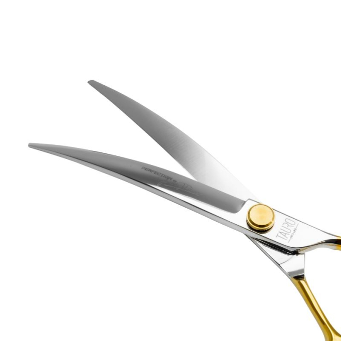 cutting scissors &quot;Perfection by Janita J. Plunge&quot;, curved, 440c stainless steel, golden color - 1