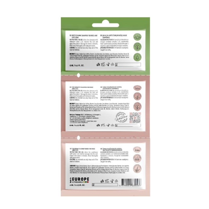 Pure Nature Herbal Detox + Fur Growth Probeset für Hunde und Katzen, Shampoo- und Pflegeset für Hunde und Katzen - 1