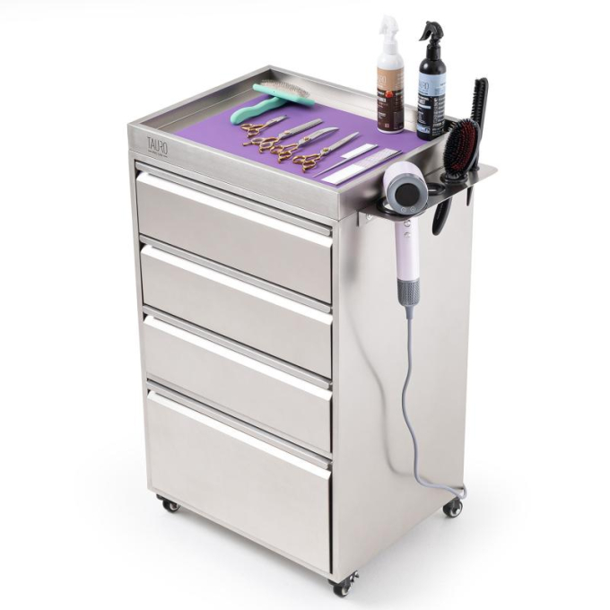 armoire en acier inoxydable avec porte-outils et roulettes - 1