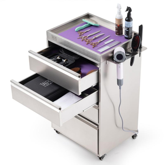 armoire en acier inoxydable avec porte-outils et roulettes - 2