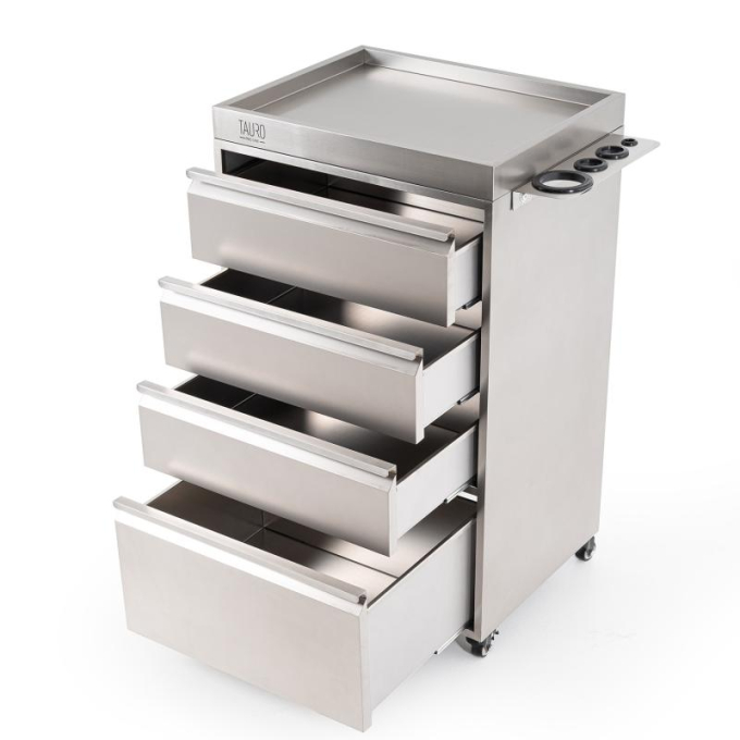 armoire en acier inoxydable avec porte-outils et roulettes - 6