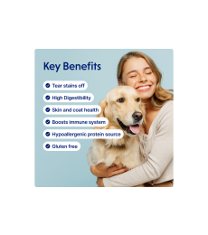 nourriture sèche au poisson blanc pour chiens adultes de grandes races à pelage blanc