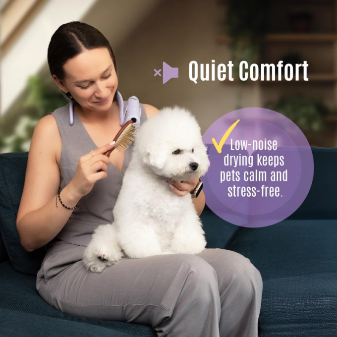 universal pet hair dryer with a flexible neck attachment system - 5